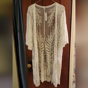 NWT Sole/Society Cream Lace Cover Up Size OS